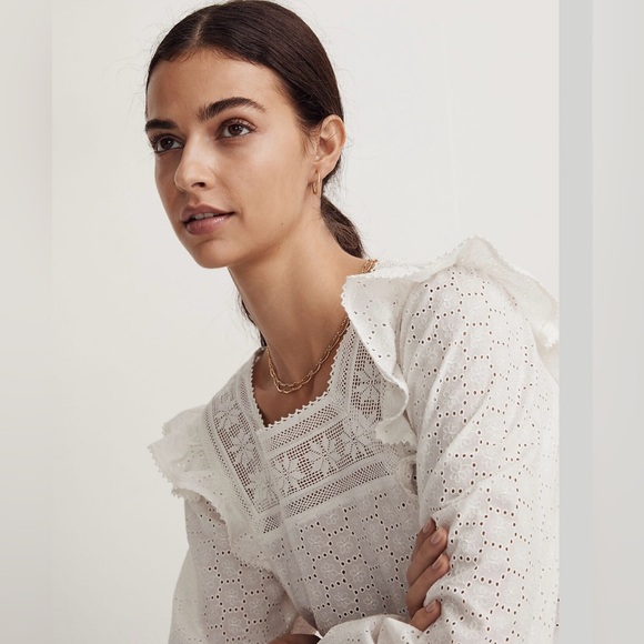 Madewell Eyelet Square Neck Top - Picture 3 of 13